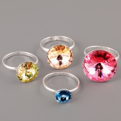 Stříbrné prsteny pro Rivoli Swarovski Elements